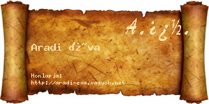 Aradi Éva névjegykártya
