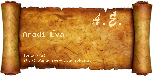 Aradi Éva névjegykártya